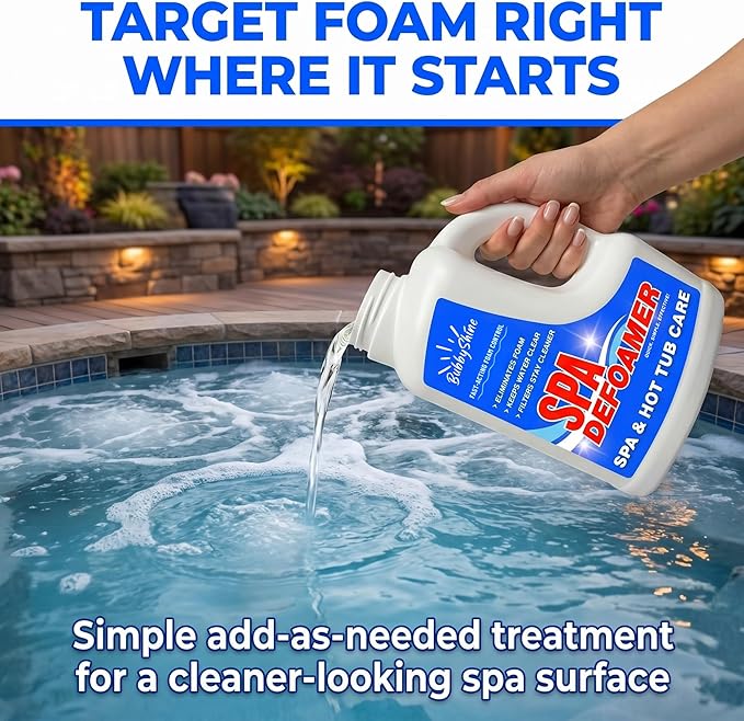 Hot Tub Defoamer, Spa Defoamer for Hot Tub Owners, 3L, Anti Foam for Hot Tub, Foam Down Hot Tub Foam Eliminator, Hot Tub Chemicals, for Spas & Inflatable Tubs – BubbyShine