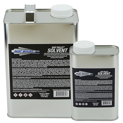 Rust Bullet Solvent - 1 Quart - Specially Formulated for Easy Cleanup or Thinning of Rust Bullet Coatings
