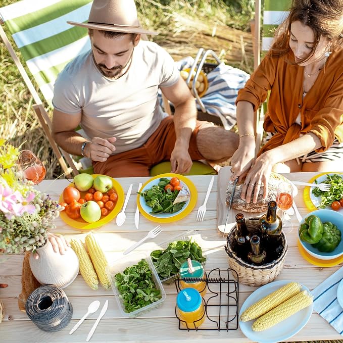 Kochorie 90 Pieces White Plastic Cutlery Set Disposable Plastic Utensils Heavy Duty Flatware Set Includes 30 Knives 30 Forks 30 Spoons for Wedding Birthday Baby Shower Party Supplies