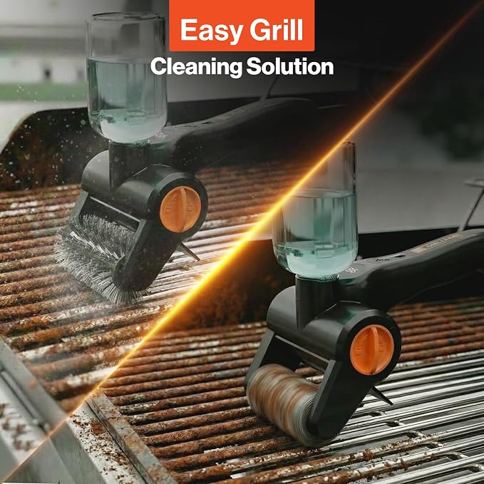 2X Electric Grill Brush Replacement Heads - Heavy-Duty BBQ Cleaning Brush Set for GRILLION Electric Grill Cleaner - Stainless Steel Chain & Wire Brushes