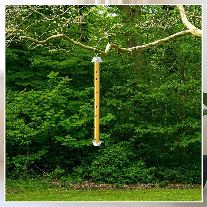 16 Pcs Sticky Fly Trap for Outdoor Indoor 23.6 x 2.6 Inch Lasting Adhesive Fly Trap with Hanging Hook Wasps Gnats Bugs Insects Moths Fruit Flies Mosquitoes Spiders Fleas