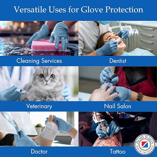 Henry Schein Criterion N300 Nitrile Exam Gloves – Small, Ice Blue, 300/Box – Chemo Tested, Latex-Free, Chlorinated, Textured Fingers, 2.76 Mil Finger Thickness, Beaded Cuff, Non-Sterile, Disposable