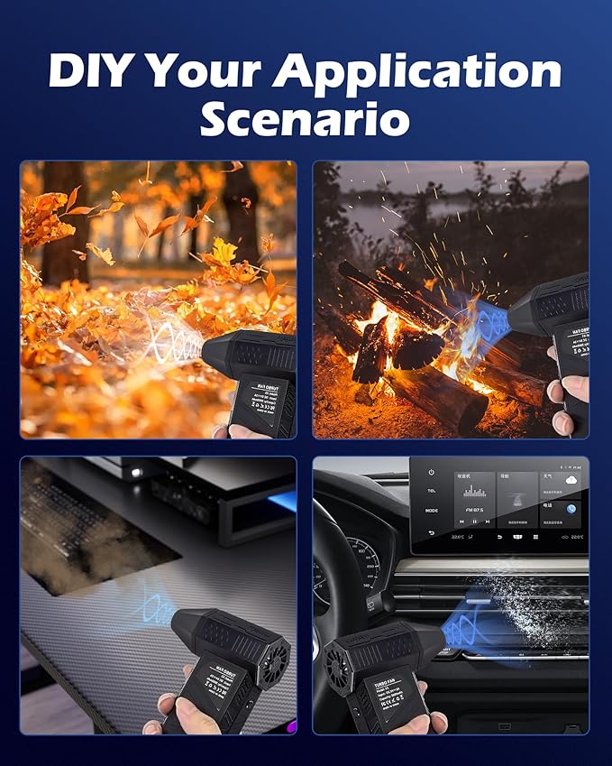 Turbo Fan for Car, Portable Handheld Blower 130000 RPM, High-Speed Air Duster for Detailing, Computer Keyboard Cleaning, Camera Lens Dust Removal