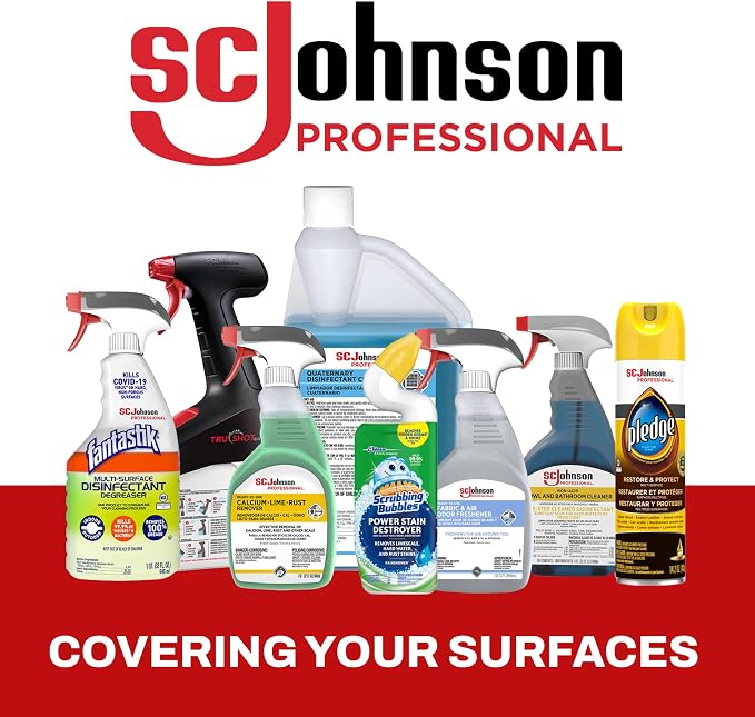 SC Johnson Professional Quaternary Disinfectant Cleaner, Soft Surface Sanitizer, 32 fl. oz. Squeeze and Pour Bottle, 6 Count, for Professional Use Only