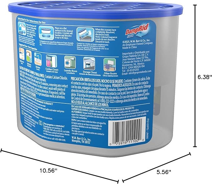 DampRid Fresh Scent Disposable Moisture Absorber, 10.5 oz., 3 Pack - Attracts & Traps Excess Moisture, Eliminates Musty Odors, Creates Fresher, Cleaner Air, White