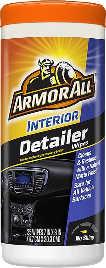 Armor All Car Protectant Wipes, Car Interior Cleaning Wipes for Cars, Trucks & Motorcycles, 25 Count Each, 150 Wipes Total (Pack of 6)