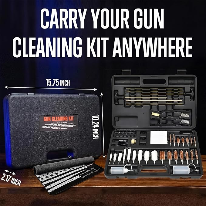GLORYFIRE Gun Cleaning Kit Universal for Guns, Gun Brushes for Pistol, Handgun, Shotgun, Elite Brass Rods and Wire Rope, Hunting Gear Gun Accessories for Men