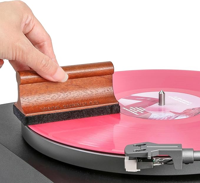 Velvet Brush Pad by Vinyl Supply Co. - 100% All-Natural Wood Vinyl Care Kit - Goat Hair Vinyl Record Brush, Velvet Brush Pad, & Stylus Brush Cleaner (Velvet Brush Pad)