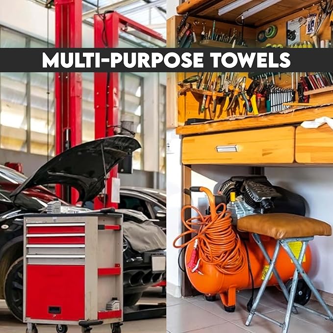 Cotton Shop Towel – Multipurpose Cleaning Cloths (14" x 12" - Pack of 500 - Red) Reusable Shop Rags for Automobiles, Industrial, Restaurants, Garage, and Homes