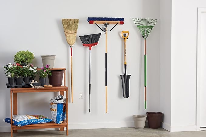 Harper 24 Inch Push Broom with Stiff Bristles, Premium Heavy Duty Outdoor Wet/Dry Rough-Surface, for Mulch, Gravel, Oil Dry, Dirt, Soil, with Long Wooden Handle