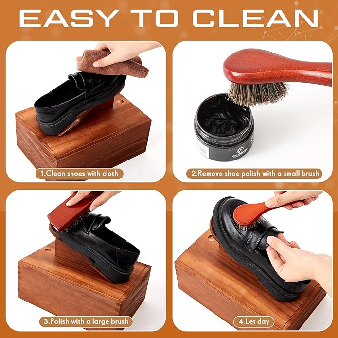 9 Pcs Shoe Shine Valet Box