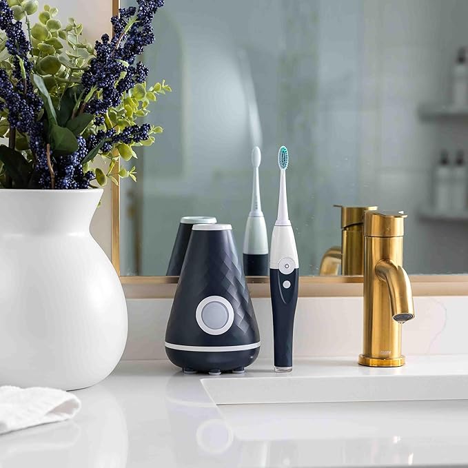 Tao Clean UV Sanitizing Sonic Toothbrush and Cleaning Station, Electric Toothbrush, Dual Speed Setting, Midnight Blue