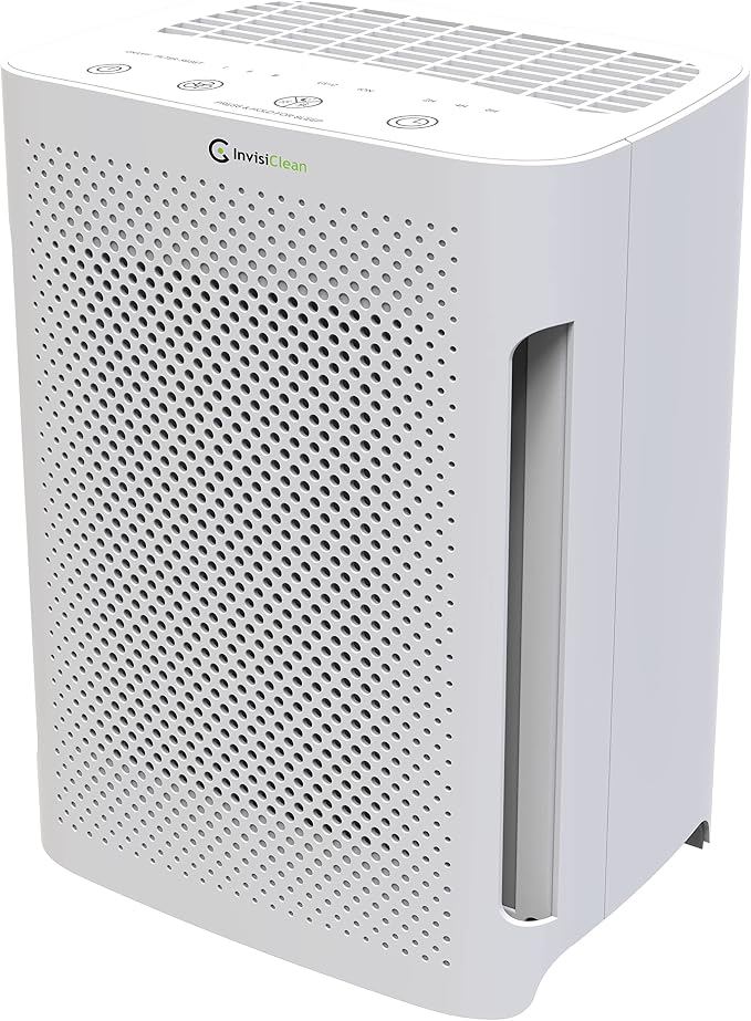 Air Purifier for Bedroom - Perfect Air Purifier for Dorm Room - Air Filter for Pets & Baby Room - 5-in-1 H13 TRUE HEPA Filter/Ionizer/Carbon/Prefilter/UV Light - InvisiClean Mini Aura