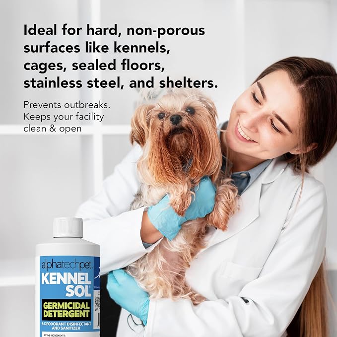 KennelSol Dog Crate Cleaner & Disinfectant for Kennels, Cages, Floors, Litter Boxes & Hard Surfaces | EPA-Registered, Kills Bacteria & Viruses, Parvo Disinfectant | 16 Fl Oz