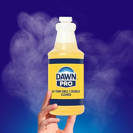 Dawn PRO Hi-Temp Grill and Griddle Cleaner, Commercial Grade, Bulk Liquid Bottles + 1 Spray Nozzle, 32 oz (Case of 6)