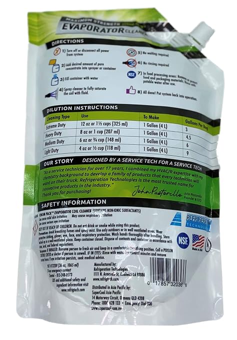 Refrigeration Technologies RT320V Pure Concentrate Coil Cleaner