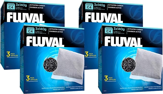 Fluval C4 Carbon - 12 Filters Total (4 Packs with 3 Filters per Pack)