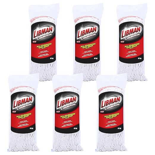 Libman Commercial #16 Cut End Cotton Mop Head — 6-Pack, Model# 974