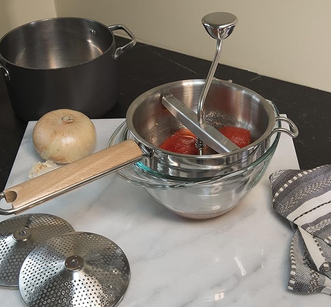 RSVP International Endurance Kitchen Tool Collection Stainless Steel Food Mill, 7.75" Diameter