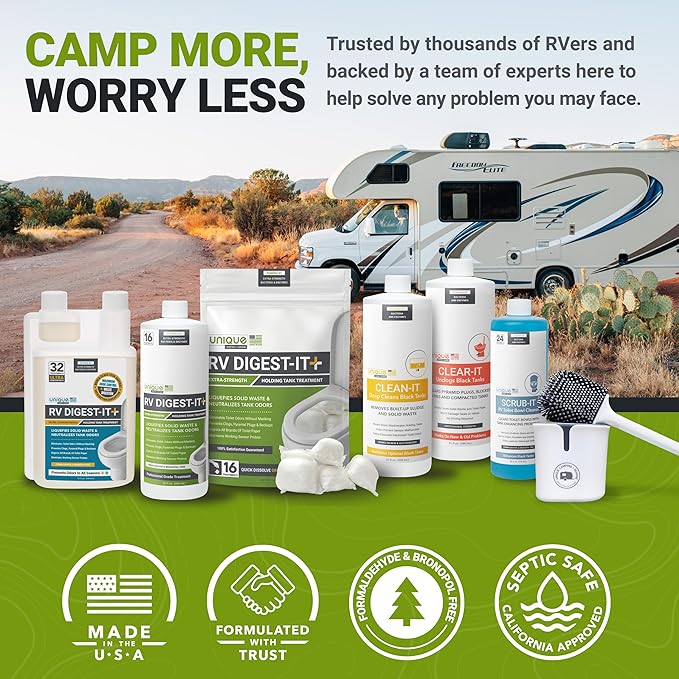 Unique RV Digest-It RV Toilet Treatment, Drop-In Pod - Convenient, Dissolvable, Mess-Free - Eliminates Odors and Liquifies Waste (20 Pods) Amazon Exclusive Packaging