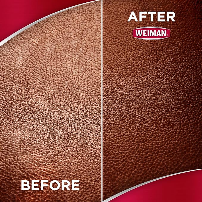 Weiman Leather Cleaner & Conditioner Care Kit | Restores Leather Surfaces | Ultra Violet Protectants Help Prevent Cracking or Fading of Leather Furniture, Car Seats, Shoes (Pack of 2)