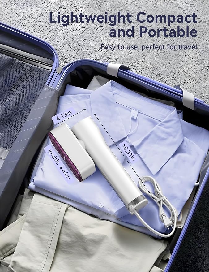 Sundu Steamer for Clothes,1200W Portable Travel Steamer&Iron 180ml Pearl | Compact 15s heat-up, 180ml tank, 35min powerful steam, 4 Modes , includes gloves,Quick wrinkle removal for travel & home.