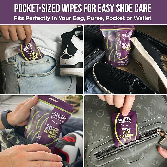 10 Pack Shoe Care Kit with Premium Shoe Trees & Shoe Cleaning Wipes, Travel Friendly & Ideal for All Shoe Types