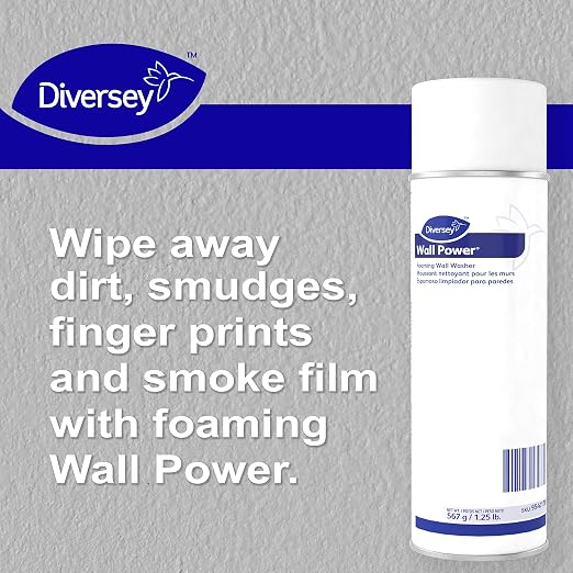 Diversey 95401786 Wall Power Foaming Commercial Wall Wash Cleaner, Big Wally Lifts Smoke & Dirt Not the Paint, Cherry Scent, Aerosol Spray, 20-Ounce