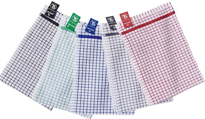 poli-dri New Samuel Lamont Authentic Kitchen Tea Towels (Red, 3 Pack)