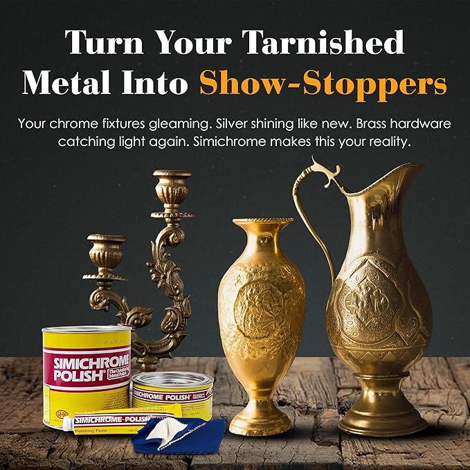 Rosenthal Collection – Simichrome Metal Polish Cream Compound - Chrome & Aluminum Polish for Jewelry & More – 3 Tubes + Polishing Cloth
