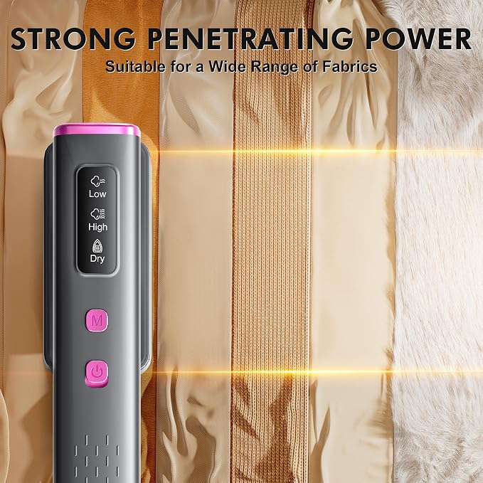 Travel Steamer Iron for Clothes, 100V-240V Portable Iron, 15s Fast Heat Up, 2 in 1 Handheld Steamer & Iron, LED Display, Fabric Quick Wrinkle Remover for Global & Europe