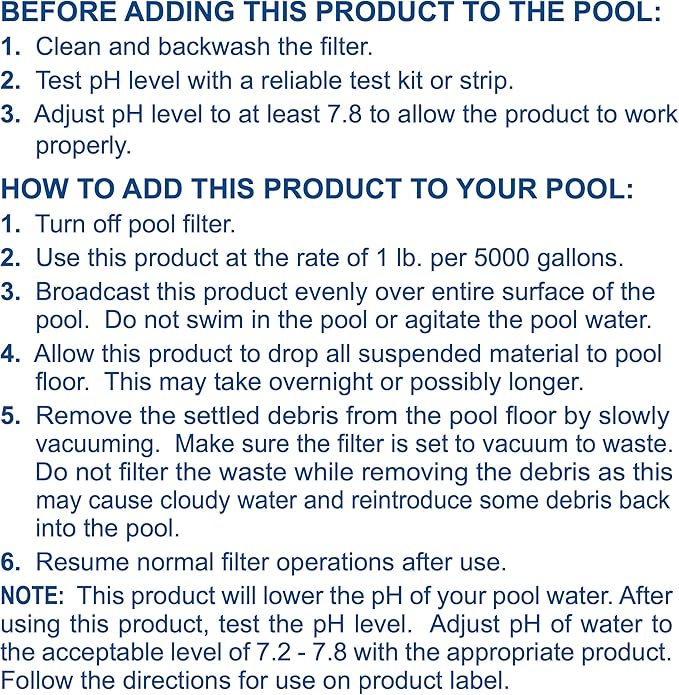 Pool Mate 5-Pounds 2-Pack Premium Granular Flocculant, Pool Clarifier, Made in USA