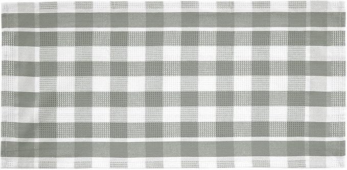 LANE LINEN 100% Cotton Kitchen Dish Cloths, Ultra Soft Absorbent Quick Drying Dish Towels, Multiweave Wash Cloths Dish Towel Sets, 13x28 Inches, 4 Pack - Grey
