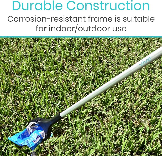 Vive Reacher Grabber Tool - 32" Extra Long Pickup Aid (2 Pack) - Trash Picker Upper, Rotating Hand, Heavy Duty Grip Arm - Reaching Assist for Litter, Elderly, Garden Nabber, Disabled, Handicap Arm