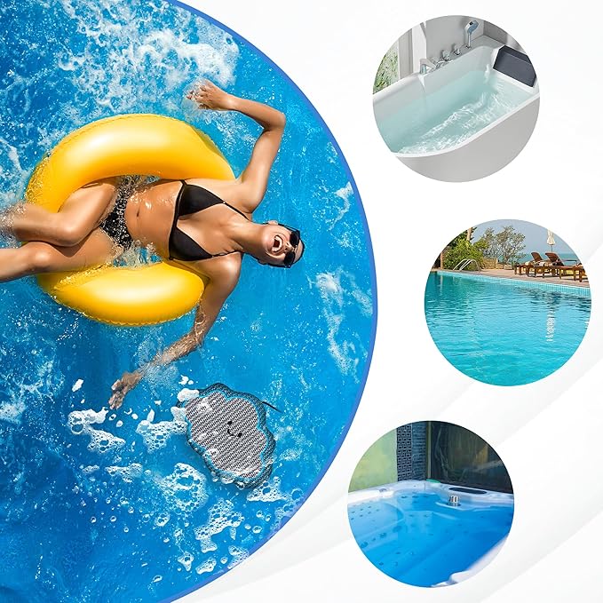 Ray Hot Tub Scum Absorber - Reusable Stingray Floating Spa Sponge & Oil Remover with Optional Tether - Washable Devilfish Oil Absorbing Sponge for Jacuzzi, Pool, and Bath (Cloud 2 Pack)