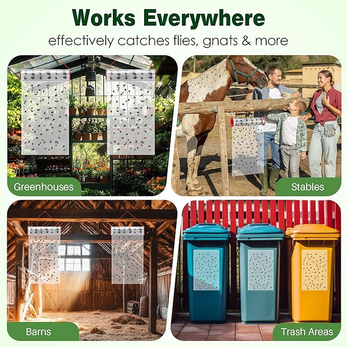 Giant Fly Sticky Trap Roll – 12 Rolls, 360 FT Total Heavy-Duty Fly Paper Glue Trap for Indoor & Outdoor, Hanging & Tree Wrap Insect Barrier for Lantern Flies, Ants, Gnats & Flying Insects