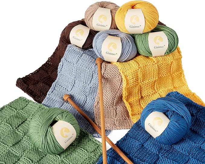 100% Merino Wool Yarn, 6-Ply Luxurious and Soft Yarn for Hand Knitting & Crocheting, 1.76 OZ/50g, 127 yds/116 Meters(Grass Green, 3 Balls)