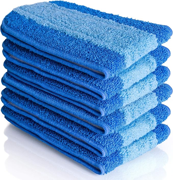 VanDuck Microfiber Cleaning Pads Compatible with Bona Mops 18 Inch (6-Pack) | Hardwood floor cleaning pads, mop replacement pads, washable reusable refills