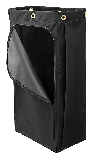 Rubbermaid Commercial Products Cleaning Cart Bag 30-Gallon Yellow Collecting Refuse or Laundry Items Janitorial and Housekeeping Carts Zippered Front