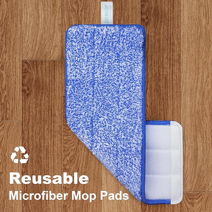 JOYMOOP Microfiber Flat Mop and Bucket System, Floor & Wall Cleaning, Wet Dry Mop for Home & Commercial Use, 60" Long Handle, Includes 5 Washable Pads