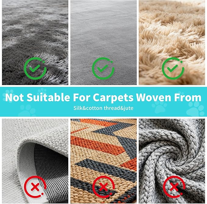 3 in 1 Carpet Rake for Pet Hair Removal Tool, Rubber Broom 58 Inch Adjustable Long Handle Carpet Scraper for Dogs and Cats, Carpet Brush Lint Remover for Carpets, Rugs, Mats, Couch