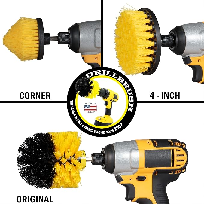 Toilet Bowl Cleaner - Toilet Brush - Bathroom Cleaner - Bathroom Drill Brush Set - Toilet Cleaner - Tile Floor Cleaner - Shower Cleaner Drill - Grout Cleaner- Bathroom Scrub Brush - Grout Tile Brush