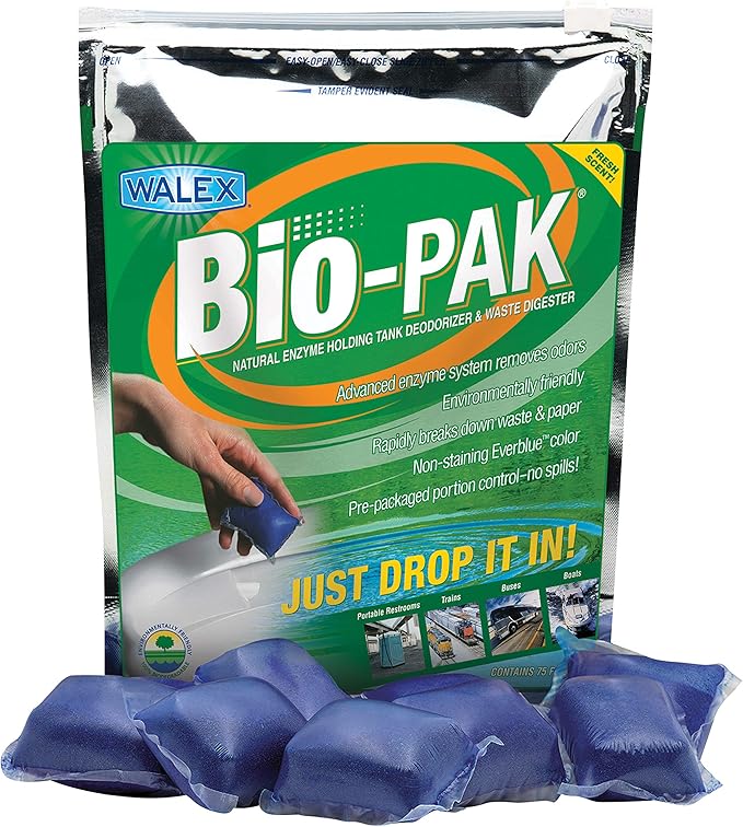 Walex BIOBLUBG Bio-Pak Natural Enzyme Holding Tank Deodorizer and Waste Digester - 50-Pack