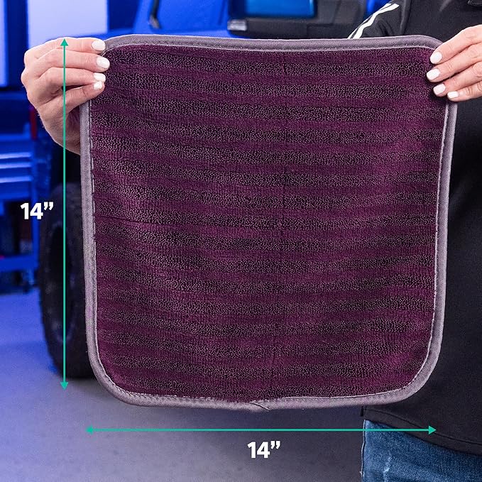 VIKING Microfiber Towels for Cars, Dual-Weave Professional Detailing Towel for Car Cleaning Kit, 14 Inch x 14 Inch, 5 Pack