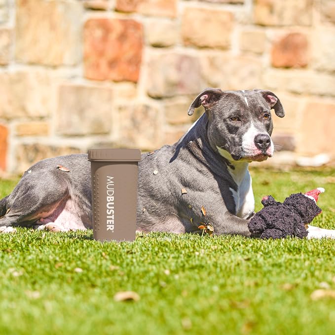 Dexas MudBuster Large Dog Paw Cleaner, Taupe, Fits 2.5"-3.5" Wide Paws, Gentle Silicone Bristles for Quick, Easy Cleaning