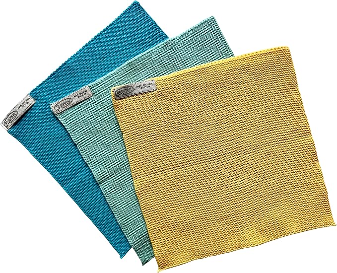 Solwang 3-Piece Danish Cotton Dishcloths in 100% Certified Organic Cotton Made in India (Beach Combi Organic)