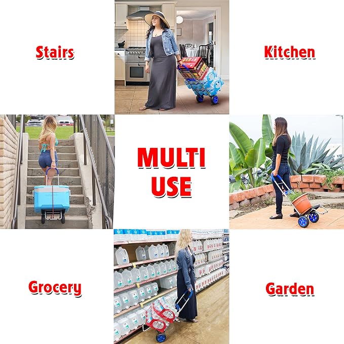 dbest Products Trolley Dolly MM, Blue Handtruck Cart Hardware Garden Utility