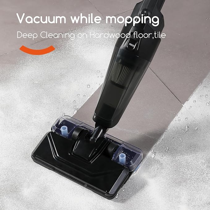 REECOO Stick Vacuum Cleaner with 3 Mop Pads Electirc Mop 600W 18kpa Powerful Suction Corded Upright Vacuum Lightweight Electric mop for Tile Hardwood Floor,Marble Cleaning