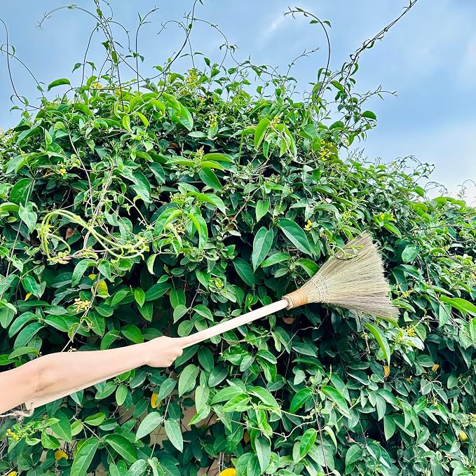Handmade Whisk Sweeping Broom - Vietnamese Straw Soft Broom for Indoor or Outdoor Sweeping - Broom Decorative 9.45" Width, 39.37" Length