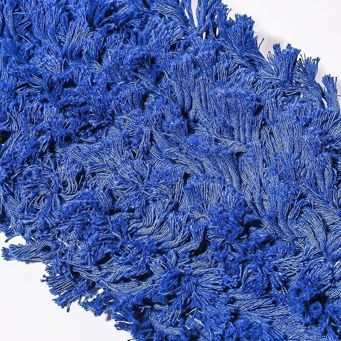 Commercial Dust Mop Replacement Head - 24 x 5 in. Cotton Nylon Reusable Mop Head- Industrial Dust Mop Refill for Floor Cleaning & Janitorial Supplies, Blue